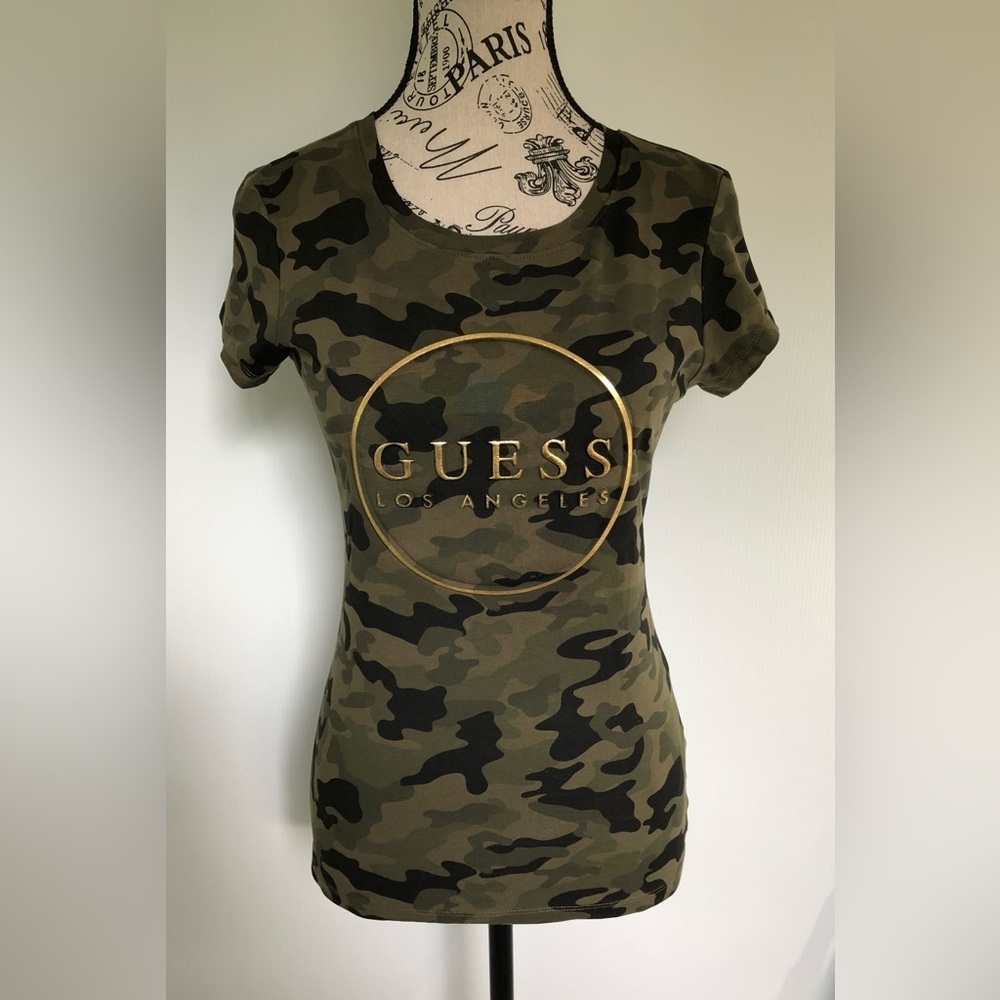Guess Los Angeles Camo T-Shirt Short Sleeve Tee Size Small